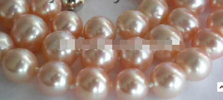 

Free shipping >>@ 1307 Luster!Natural 10mm Perfect Pink Round Pearl Necklace 18