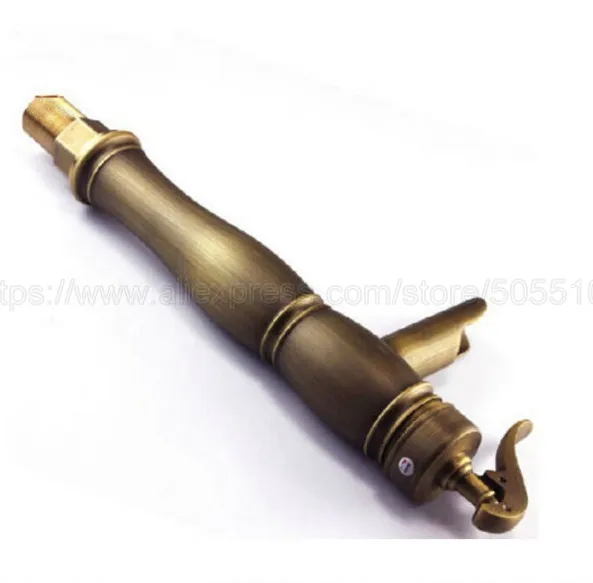 NEW "Water Pump Look" Style Bathroom Deck Mounted Faucet Antique Brass Hot And Cold Tap znf125
