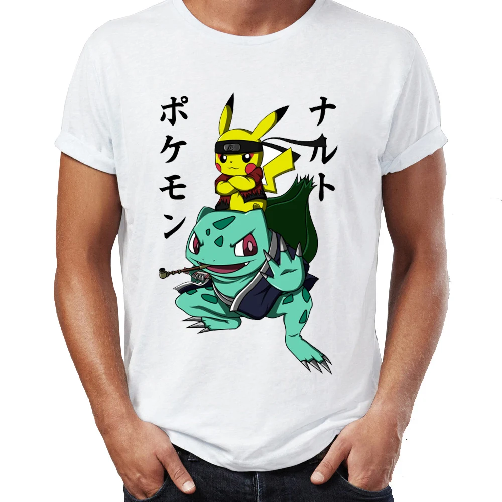 Мужская футболка Пикачу мачуп с Наруто сенсеем Какаши Токийский Гуль последний Аэрограф выдуманная потрясающая художественная футболка футболки Харадзюку - Цвет: 14