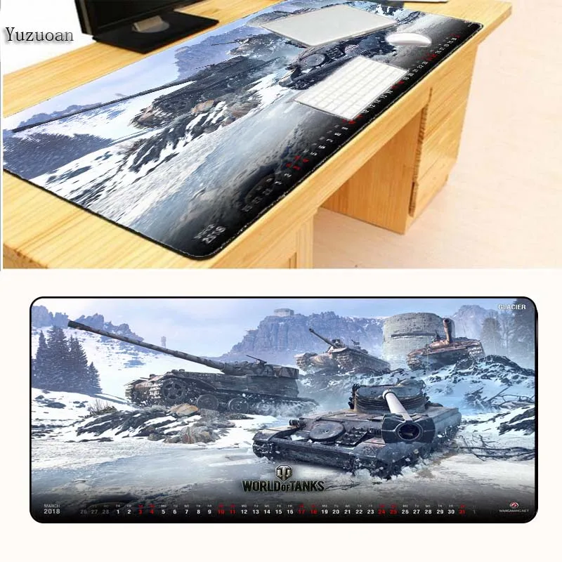  Yuzuoan XL 900X400X3MM World of tanks mouse pad Large Locking Edge pad Rubber gaming mouse Table ma