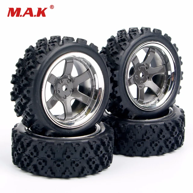 Cheap  4X RC rally tires tyre wheel rim PP0038+PP0487 for HSP RC 1:10 off road racing car RC  parts accessories