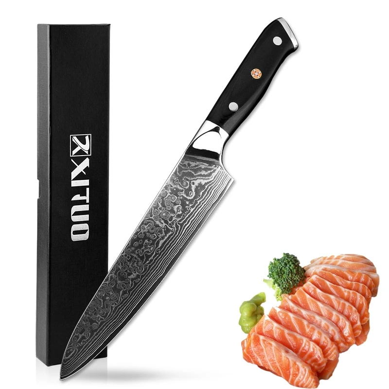  XITUO Damascus best chef knife Utility Kitchen Knife Japanese VG10 Steel Sharp Blade G10 Handle Cle - 32861078642