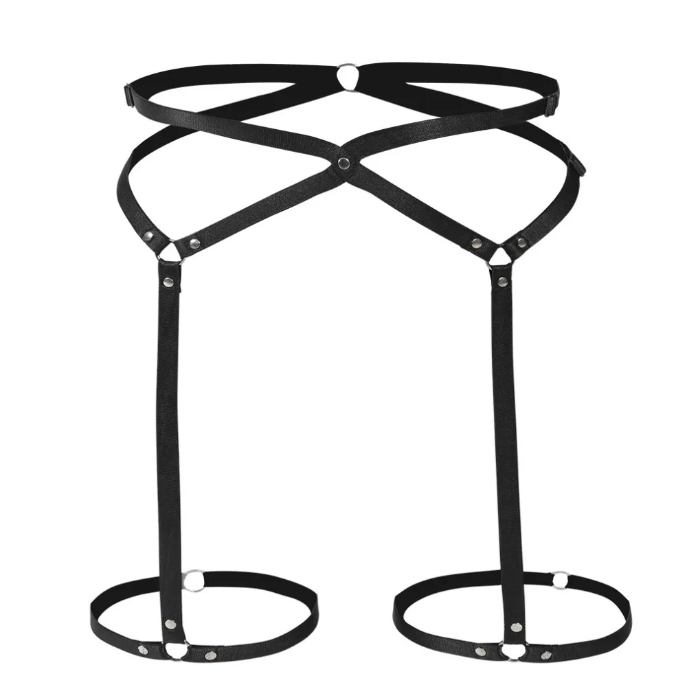 Black Gothic Leg Garter Belt Punk Fetish Leg Harness Sexy Pole Dance Bondage Body Harness Belt Thigh stockings Garter Black Gothic Leg Garter Belt Punk Fetish Leg Harness Sexy Pole Dance Bondage Body Harness Belt Thigh stockings Garter