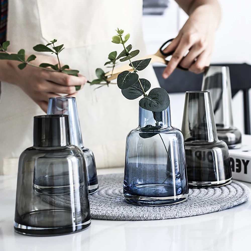 

NEW Glass Vase Nordic Decoration Home Flower Vases Terrarium Glass Containers Wedding Bottle