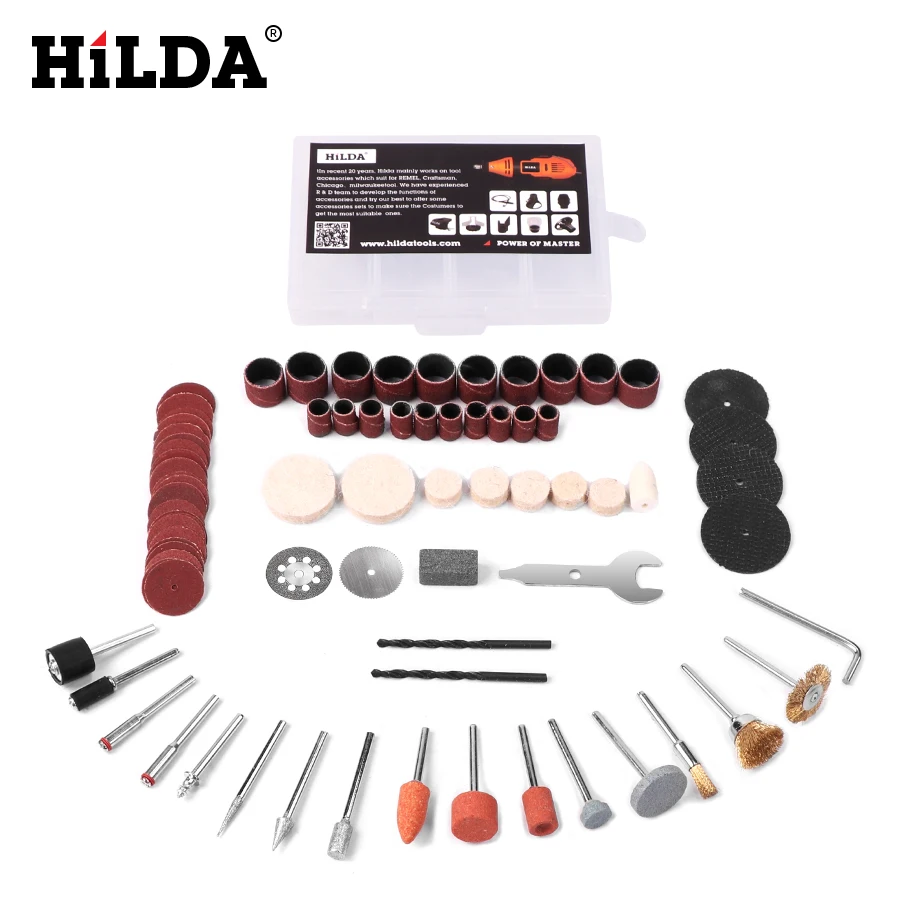  HILDA 92Pcs Wood Metal Engraving Electric Rotary Tool Accessory for Dremel Bit Set Grinding Polish 