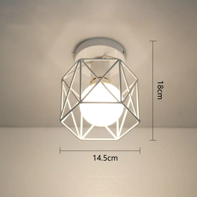 Современный простой белый черный винтажный потолочный светильник Ретро железная клетка потолочный светодиодный светильник E27 кухня балкон вход Luminaria Lamparas - Цвет корпуса: 1