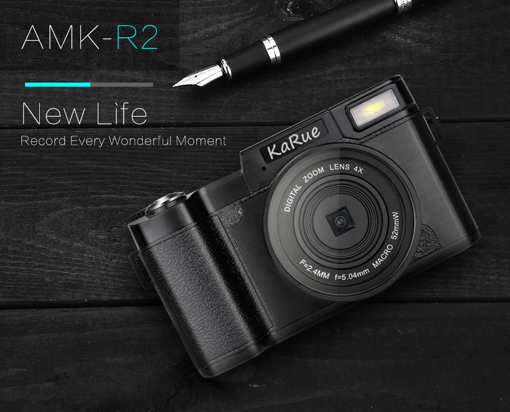 KaRue 1080P AMK-R2 24MP HD Digital SLR Camera Camcorder+Macro Lens Recording 4x Zoom 3.0\