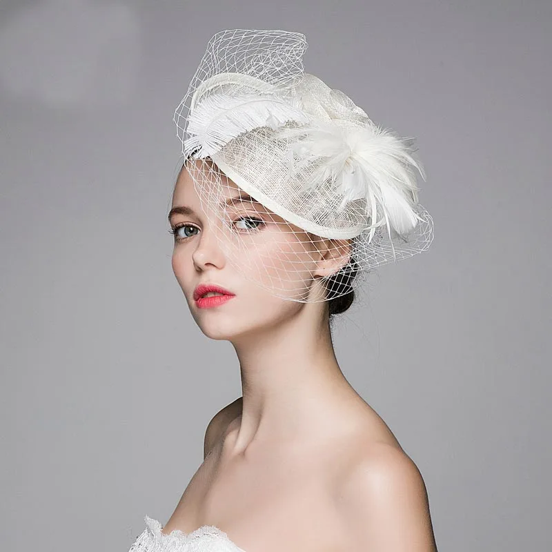 2017 Elegant Bridal Wedding Hats Fascinators Feathers Bridal Hat