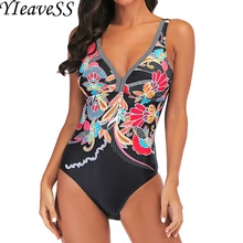 Цельный купальный костюм размера плюс, купальный костюм для женщин, купальный костюм с пуш-ап, винтажный Монокини, боди, пляжная одежда, купальный костюм с высокой посадкой