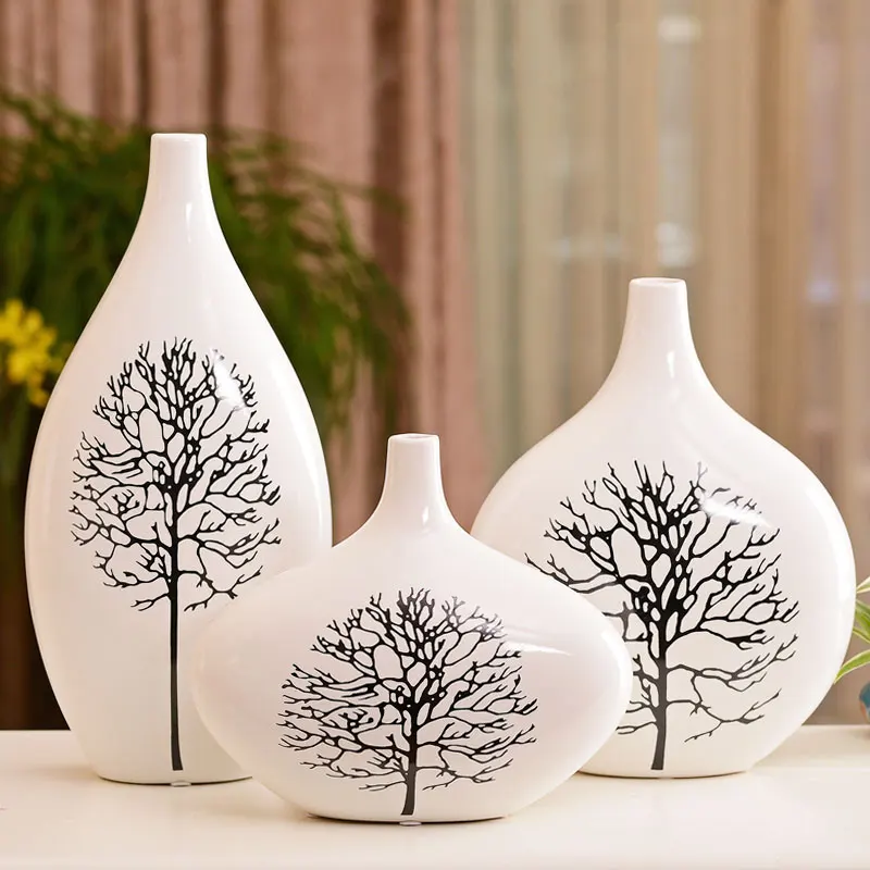 Living Room Vase Ornaments Modern Flower Sets Ceramic Vases Wedding