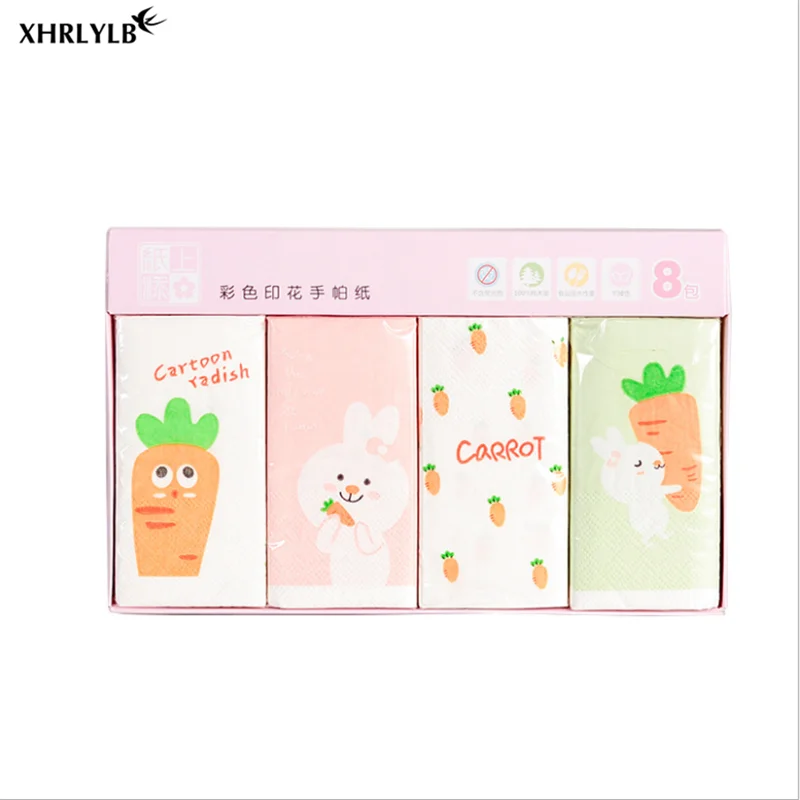 

XHLRLYLB 4 Packs of Three-layer Thick Color Printed Handkerchief Paper Disposable Party Paper Towel Wedding Decoration candy.7z