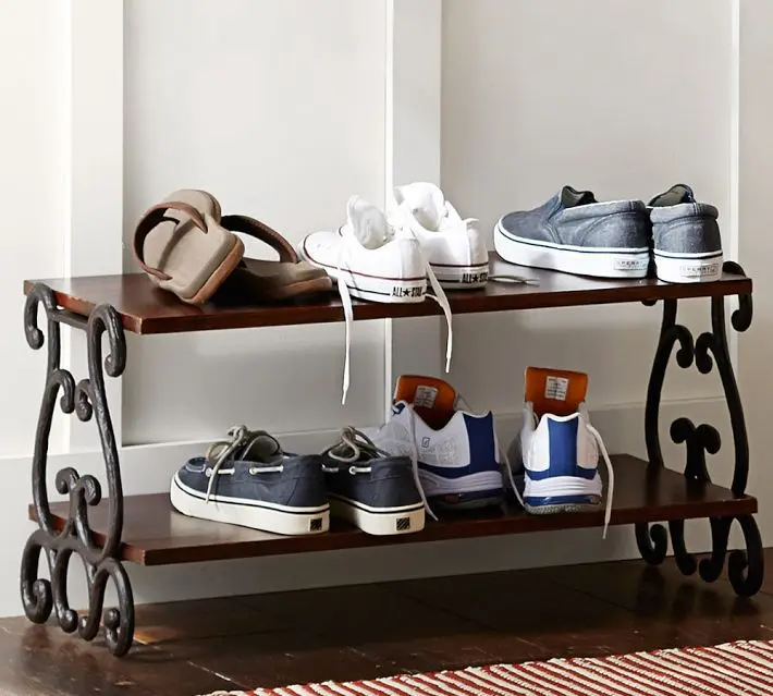 LOFT loft bunk vintage wood shoe rack shoe cast iron shoe rack shoe