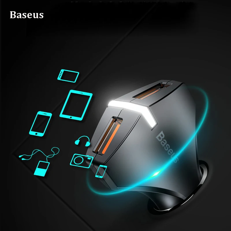 

Baseus Quick Charge 3.0 Dual USB Port Car Charger 5V3A QC3.0 Turbo Fast Charging USB Charger for iPhone Samsung Xiaomi phone