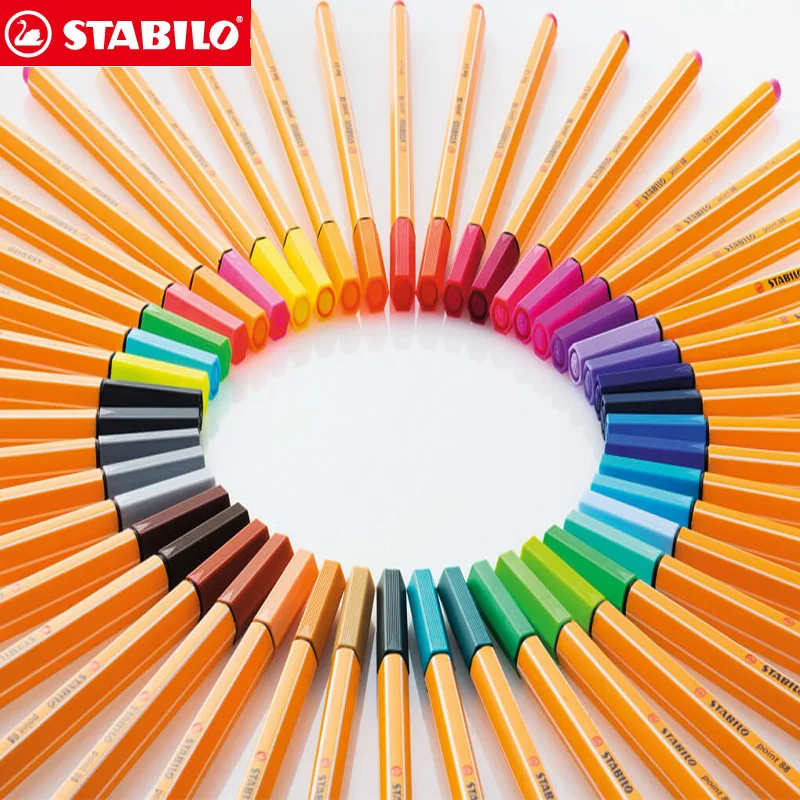 Online 25 stücke STABILO Punkt 88 Fineliner Faser Stift Art Marker 0,4mm Fühlte Spitze Skizzieren Anime Künstler Darstellung Technische Zeichnung stifte