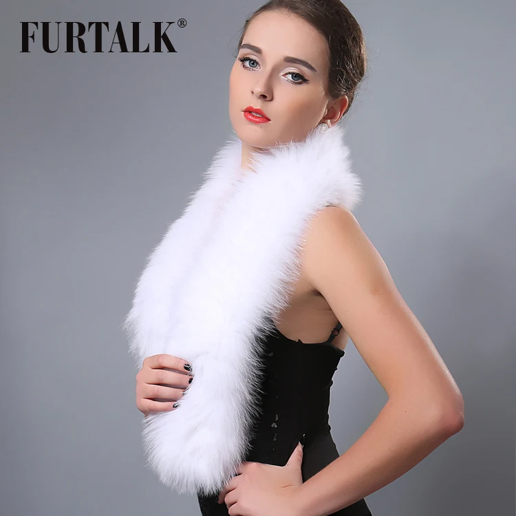 Furtalk шарф из лисьего меха женский модный цвета градиент 110*15 см теплая мягкая