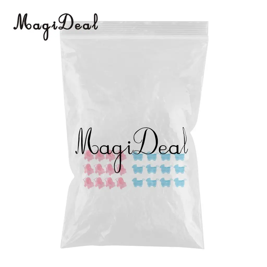 24pcs/Set Plastic Baby Carriage Baby Shower Baby Birthday Decoration Christening Party Favor Pink+Blue