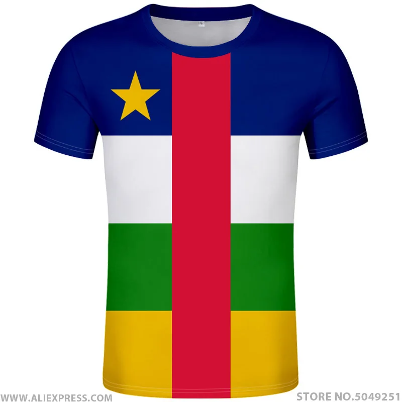 

CENTRAL AFRICAN t shirt logo free custom name number caf t-shirt nation flag centrafricaine republic french print photo clothing