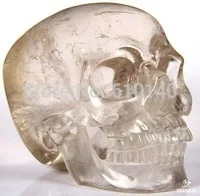 

free shipping 0003 SMOKEY QUARTZ Carved Crystal Skull, Super Realistic, Healing