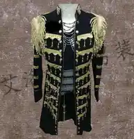 Men Leopard Suits Designs Homme Terno Stage Costumes For Singers Men Sequin Blazer Dance Clothes Jacket Style Dress Punk Rock