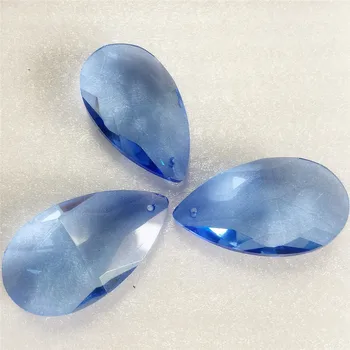 

50mm Light Blue Teardrop Glass Crystal Chandelier Pendant Parts Prisms Suncatcher Droplet Sewing Wedding Centerpieces Decor