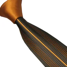 Lammulin Для Мужчин's Галстуки Золотой Узел Контрастность серый с золотом в Вертикальную Полоску Галстук микрофибры узкий галстук 6 см