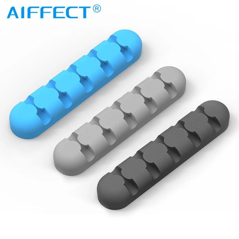 AIFFECT, силиконовый держатель для сматывания кабеля, кабельный органайзер, кабель для организации рабочего стола, устройство для хранения проводов, настольный органайзер для проводов