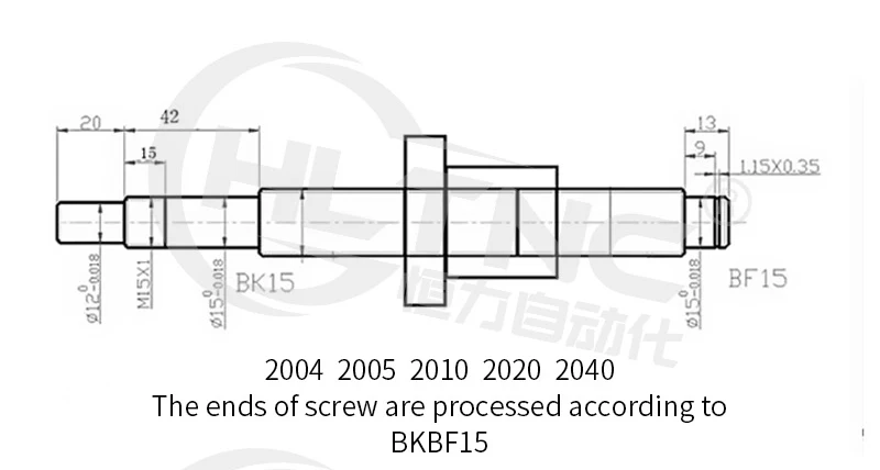 Линейный свернутый свинцовый шариковый винт 1 шт. SFU2005/SFU2004/2010 шариковый винт l1350мм+ 1 шт. шариковая гайка для BK/BF15, обработанный DIY CNC