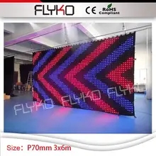 Полноцветный огнеупорный P7 видео экран 10ft высокий на 20ft ширина Гибкая панель видео занавес