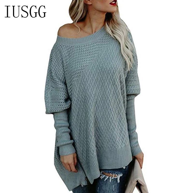 

Elegant Women Loose Sweater Casual Zipper Hem Knitted Pullover Female Batwing Sleeve Solid Jumper Knitwear Women Sweaters and Pu