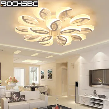 

BOCHSBC Creative Design Acrylic Leaves Ceiling Lamp Modern LED Lighting Fixtures for Living Room Bedroom Dining Room Lampara