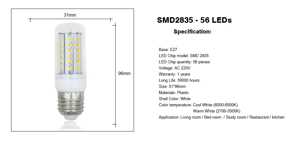 YNL лампада светодиодный светильник E27 220 В 24 36 48 56 69 72 96 Светодиодный s ампулы светодиодный кукурузная лампа SMD 5730 Bombillas светодиодный лампы домашняя люстра огни