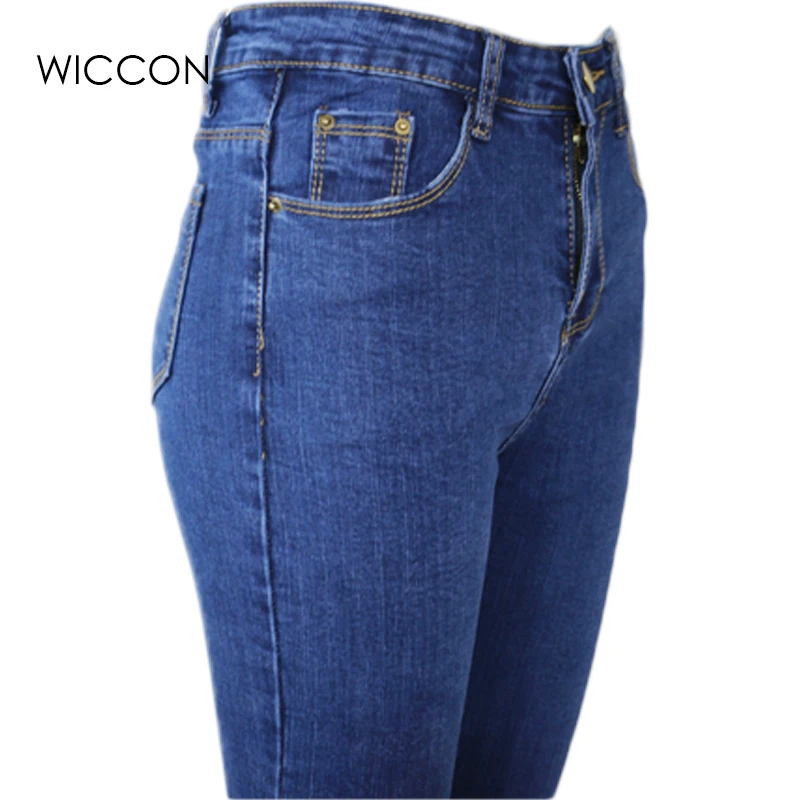 Зауженные джинсы для Для женщин узкие Высокая Талия Джинсы женские синие джинсовые узкие брюки стрейч талии Для женщин джинсы черные брюки