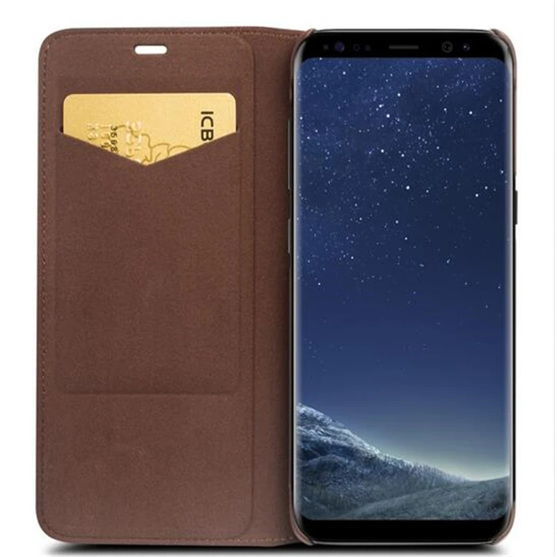 Чехол QIALINO из натуральной кожи для Samsung Galaxy S8 и Plus кожаная сумка откидной кошелек
