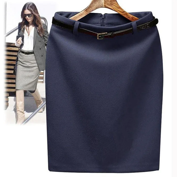 Весенние женские юбки с высокой талией для работы OL юбка-карандаш размера плюс повседневные шерстяные юбки Темно-Синие& бордовые& серые зимние юбки 3XL