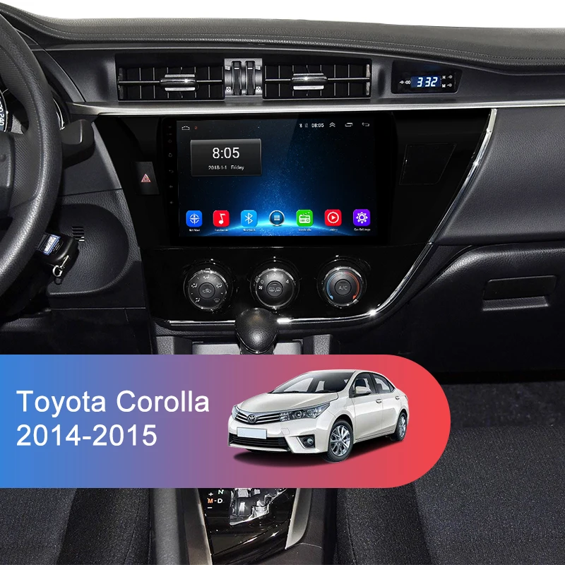 Best Junsun V1 2G + 32G Android 9.0 For Toyota Corolla 2014 - 2016 Car Radio Multimedia Video Player Navigation GPS 2 din dvd 1