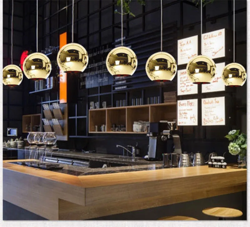 Mirror Glass Ball Pendant Lamp-10