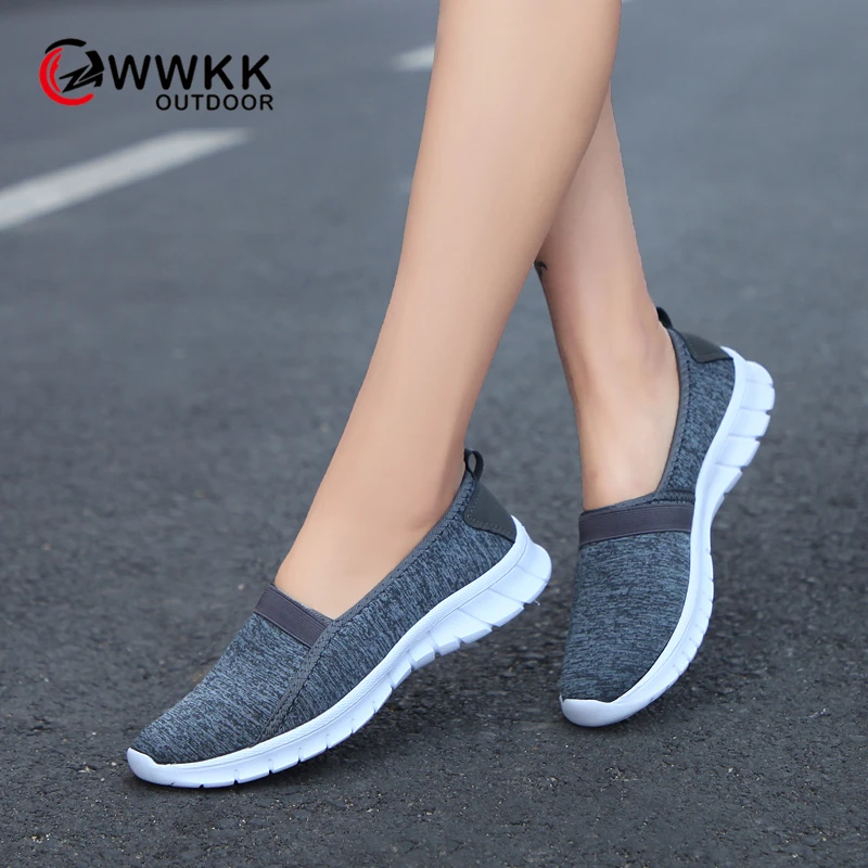 

WWKK 2019 Autumn Sneakers Women Shoes Men Breathable Mesh Slip On Female Large Size Sport Ladies Shoes Woman zapatillas hombre