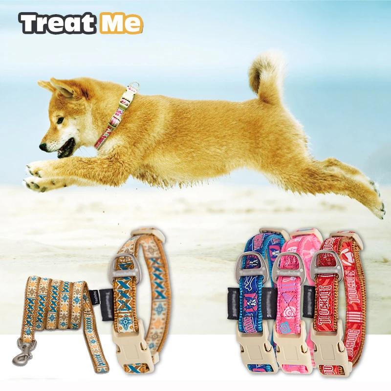 Behandelen Me, Mode Halsbanden Leads, Honden Leash Set, Nylon Verstelbare Huisdier Nekkoord Voor Kleine Middelgrote Honden en Katten, Meer Kleuren