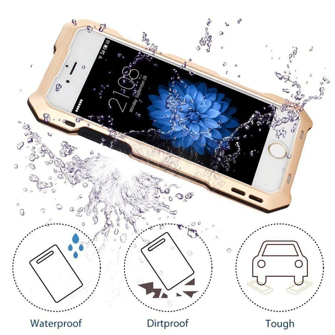 Phone Case For iPhone X XS Max XR Waterproof Shockproof Metal Case Cover+3 Camera Lens Capa For iphone 7 8 plus 6 6S plus Fundas