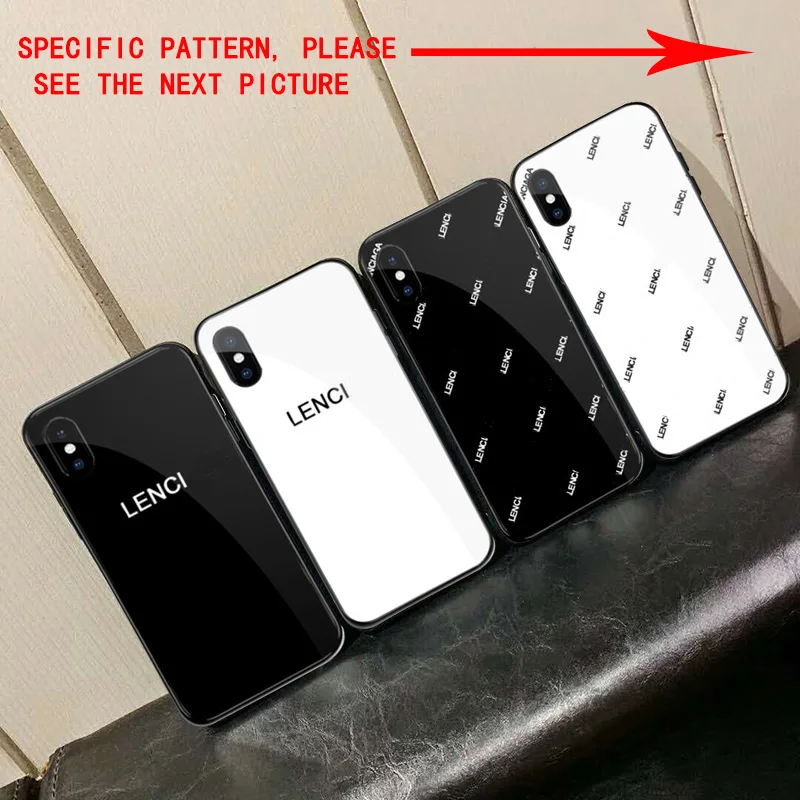 

France Paris Brand Simple Letter Couple Mirror Glass Phone Case For iPhone 6 6S 7 8 Plus X XR XS MAX Luxury White Cover Coque