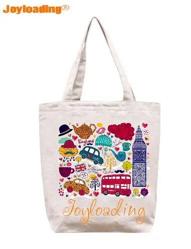 Joyloading Home Creative Cartoon Uk Tourists Factors Design Reusable Joyloading Home Creative Cartoon Uk Tourists Factors Design Reusable Grocery Ping Bag Zipper Closure Foldable Tote