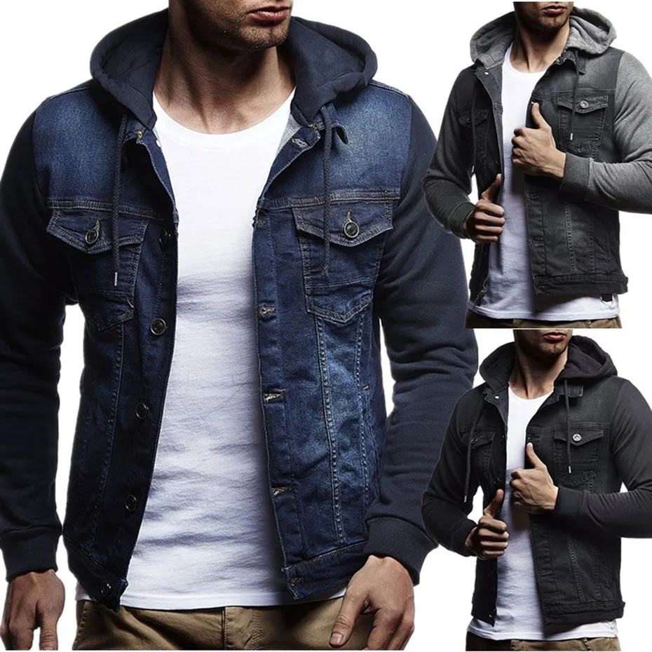 

New Mens Denim Jacket Cowboy Cotton Slim Fit Single Breasted Jackets Casual Coat Plus Size 3XL Jeans Jacket Men Streetwear