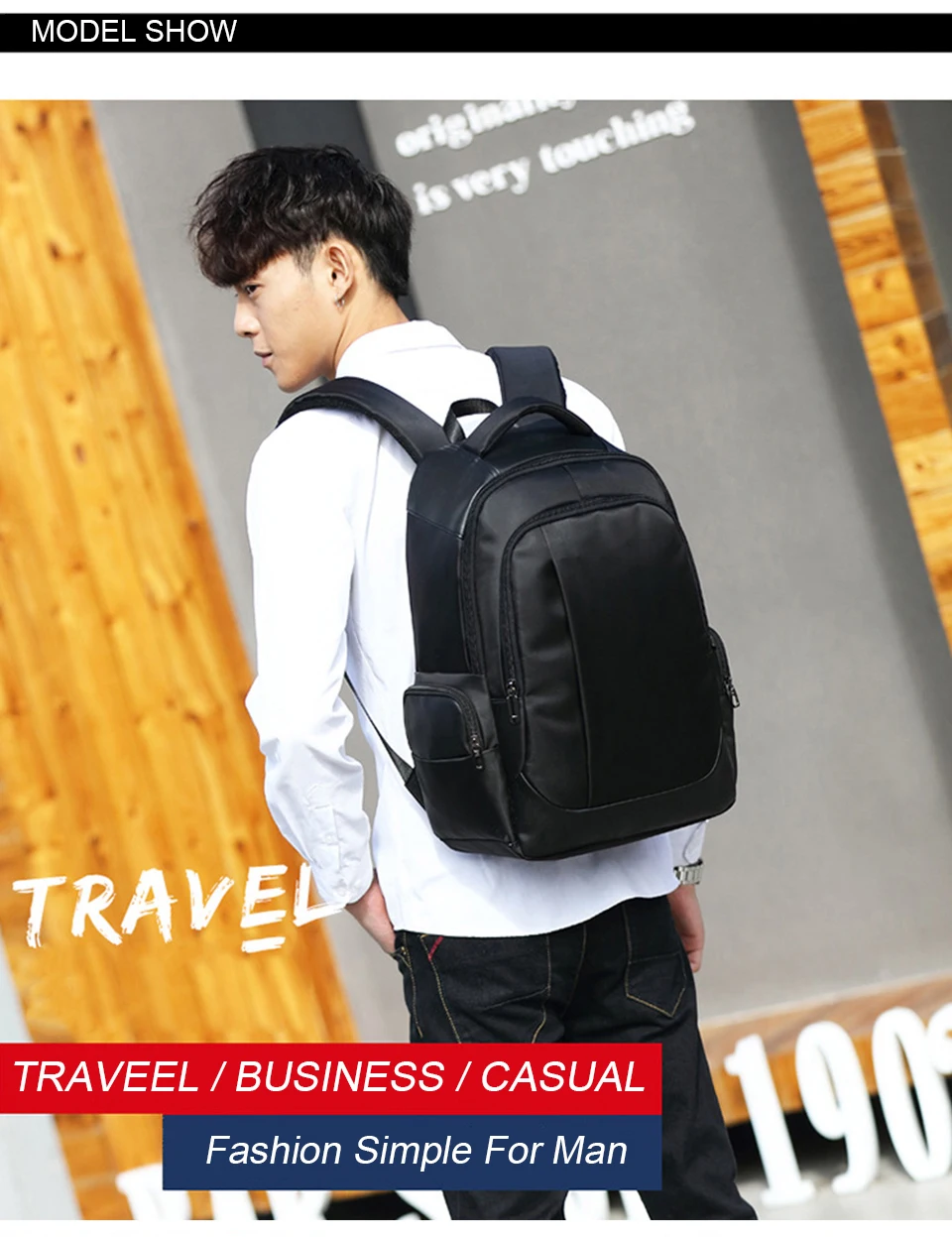 11 Business Backpack Man External USB Male Backpacks 15.6 inch Laptop Notebook Back Pack Bag 20L High Capacity Travel Backpacking