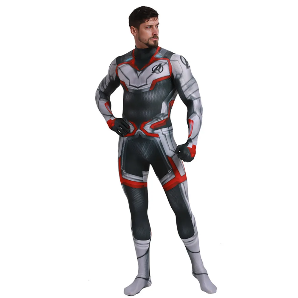 New Avengers Endgame Quantum Realm Jumpsuit Advanced Tech Cosplay Costumes Spandex Zentai Adult Kids Superhero Fancy Dress