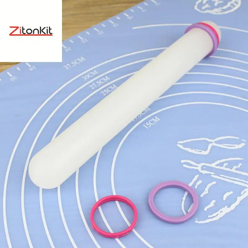 9inch Rolling Pin Embossing Fondant Dough Silicon Roller Non-stick Cake Decorating Tools Scrafts Baking Pastry Cooking Kitchen | Дом и сад