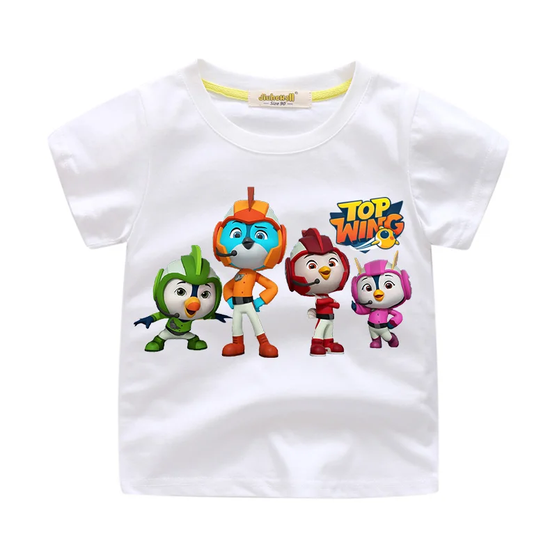 Boys Girls Cartoon Top Wing Tshirts Children Summer Short Sleeve Tees Top Kids Cotton T-shirts Baby Casual T Shirt Clothes WJ185 (4)