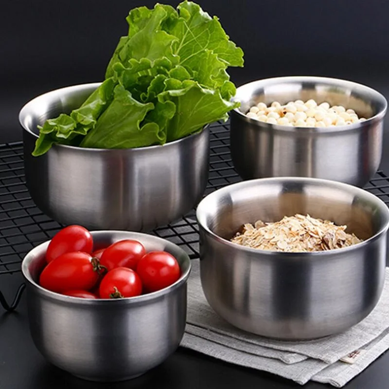 

304# stainless steel double-layer bowl Rice bowl Anti scald Noodle bowl