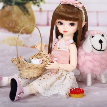 

1/6 girls bjd sd female doll with makeup,eyeball, clothes and doll wig joint doll cute fairy bjd dolls toy Gifts for children