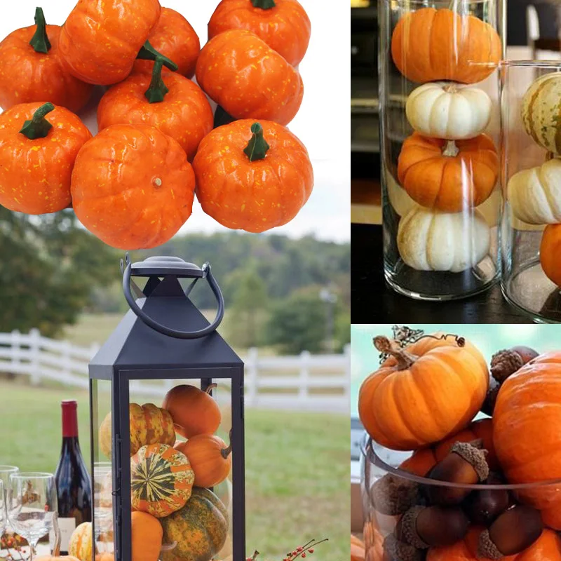 Artificial Pumpkins Foam Pumpkins Kids' Kitchen Toys Squishy Food Pretend Fake Foam Halloween Party Dining Room Decorative