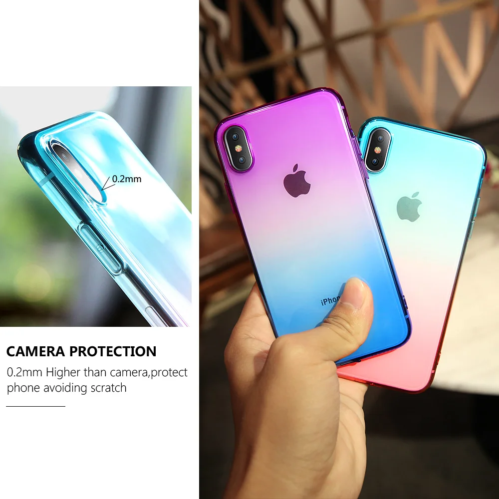 KISSCASE Ultra Slim Double Color Gradient Case For iPhone 7 Case X 8 6 Cases For iPhone XR Case 6SPlus 6 7 8 Plus 6S 5S 5 XS Max KISSCASE Ultra Slim Double Color Gradient Case For iPhone 7 Case X 8 6 Cases For iPhone XR Case 6SPlus 6 7 8 Plus 6S 5S 5 XS Max